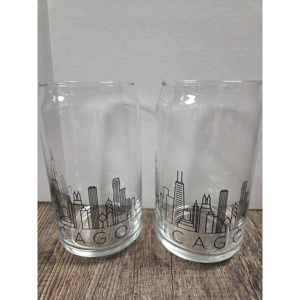 Uncommon Goods City Skyline Beer Glasses - Set of 2 Chicago
